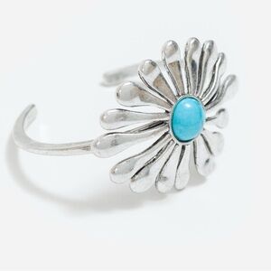 Johnny Was TURQUOISE RADIAL CUFF Silver Bracelet New with jewelry dust bag.